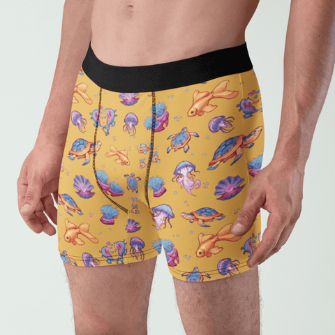 Sea-Life-Mens-Boxer-Briefs-Orange-Model-Half-Side-View