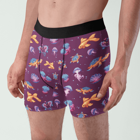 Sea-Life-Mens-Boxer-Briefs-Plum-Model-Half-Side-View