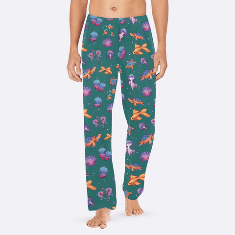 Sea-Life-Mens-Pajama-Sea-Moss-Green-Model-Front-View