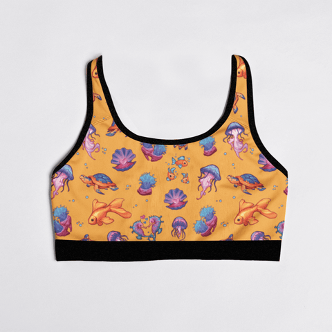 Sea-Life-Womens-Bralette-Orange-Product-Front-View