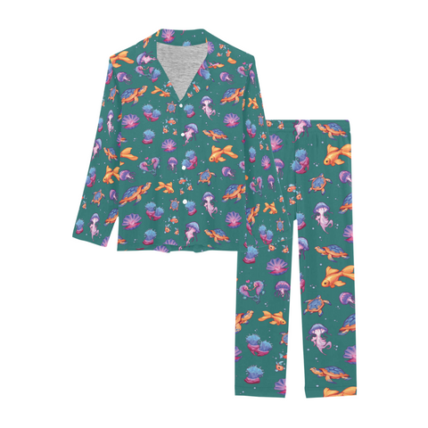 Sea-Life-Womens-Pajama-Sea-Moss-Green-Product-View