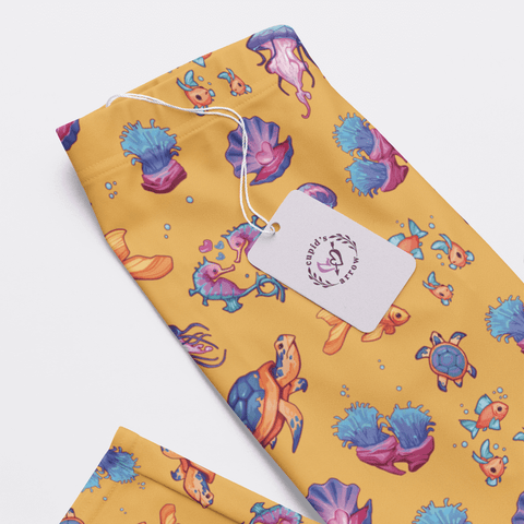 Sea-Life-Womens-Pajama-Gold-Closeup-Product-View