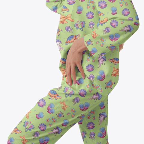 Sea-Life-Womens-Pajama-Lime-Green-Lifestyle-View