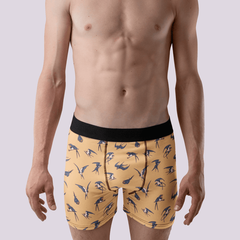 Sparrow-Mens-Boxer-Briefs-Light-Yellow-Frontal-View