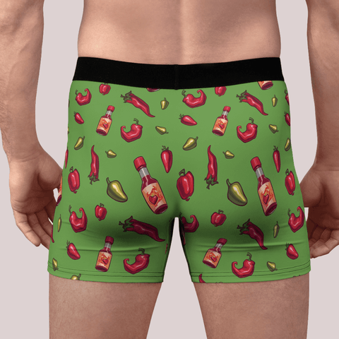 Spicy-Mens-Boxer-Briefs-Green-Rear-View
