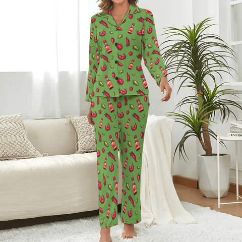 Spicy-Womens-Pajama-Light-Green-Front-View