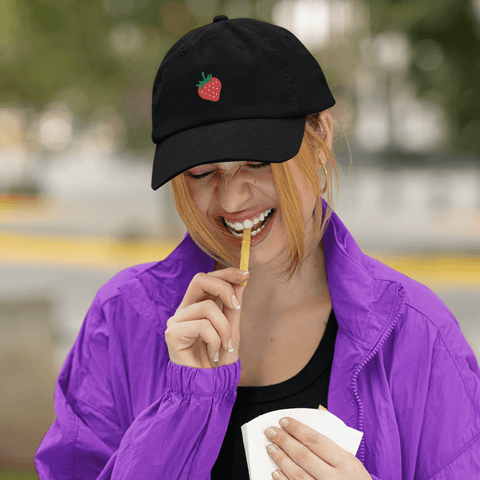 Strawberry Embroidered Dad Hat