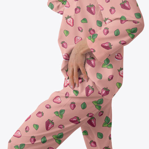 Strawberry-Womens-Pajama-Coral-Semi-Side-View
