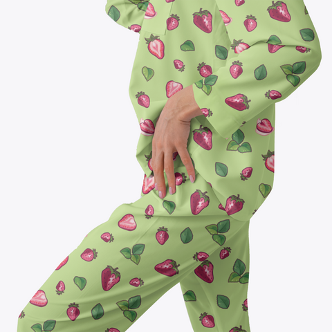 Strawberry-Womens-Pajama-Lime-Green-Semi-Side-View