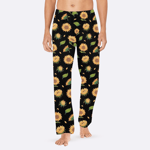 Sunflower-Mens-Pajama-Black-Model-Front-View