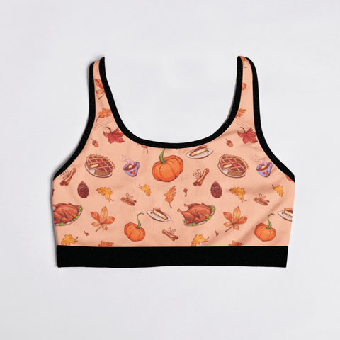 Thanks-Giving-Womens-Bralette-Peach-Product-Front-View