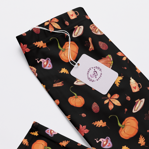 Thanksgiving-Womens-Pajama-Black-Closeup-Product-View