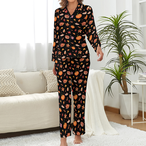 Thanksgiving-Womens-Pajama-Black-Lifestyle-Back-View