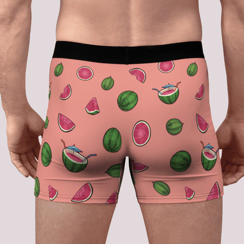 Watermelon-Mens-Boxer-Briefs-Coral-Back-View