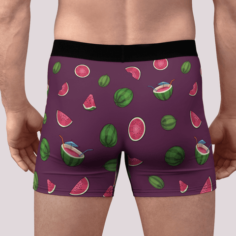 Watermelon-Mens-Boxer-Briefs-Plum-Back-View