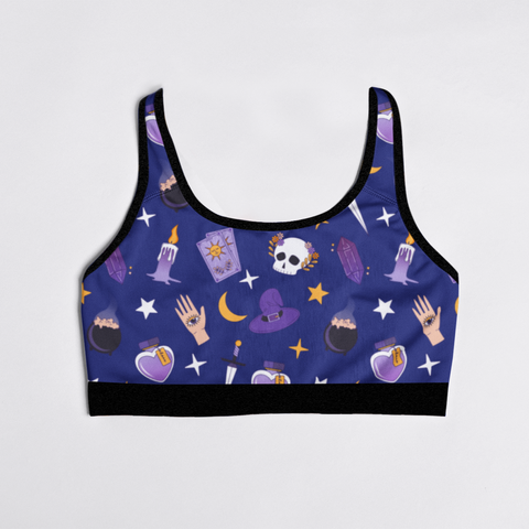 Witch-Core-Womens-Bralette-Blue-Product-Front-View