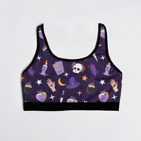 Witch-Core-Womens-Bralette-Purple-Product-Front-View
