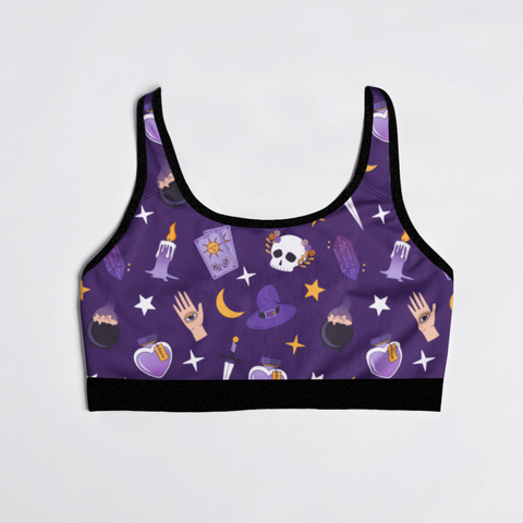 Witch-Core-Womens-Bralette-Purple-Product-Front-View