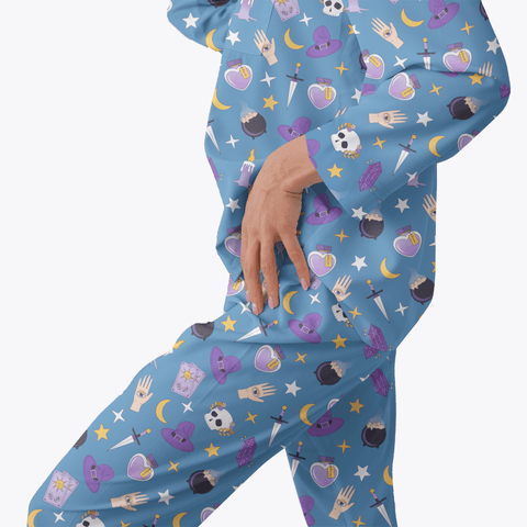 Witch-Core-Womens-Pajama-Sky-Blue-Semi-Side-View