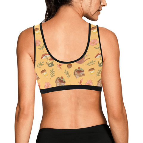Cottage-Core-Womens-Bralette-Yellow-Model-Back-View