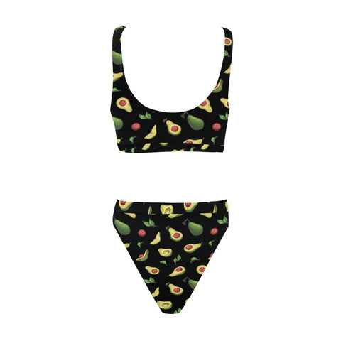 Happy-Avocado-Womens-Bikini-Set-Black-Back-View