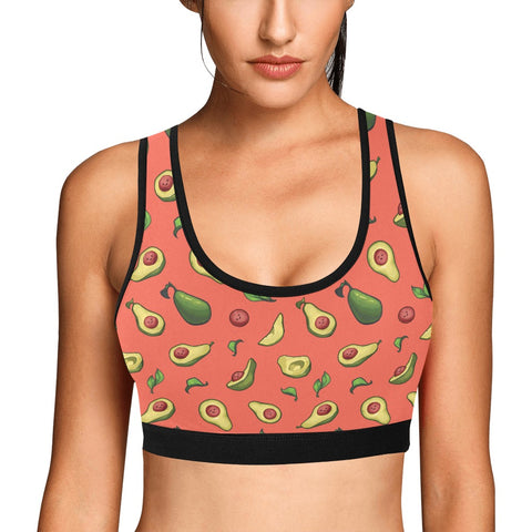Happy-Avocado-Womens-Bralette-Orange-Model-Front-View