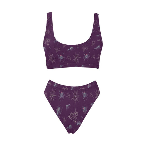 Black-Widow-Women's-Two-Piece-Bikini-Dark-Purple-Front-View