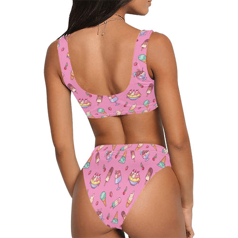 Banana-Split-Womens-Bikini-Set-Hot-Pink-Model-Back-View