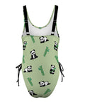 Panda-Women's-One-Piece-Swimsuit-Light-Green-Product-Back-View