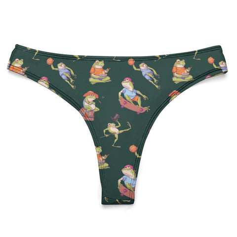 Frogs Doing Things Women's Thong