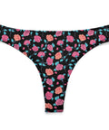 Painted-Roses-Womens-Thong-Black-Product-Front-View