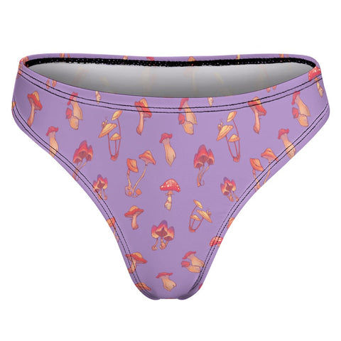 Mushroom-Women's-Thong-Light-Purple-Product-Back-View