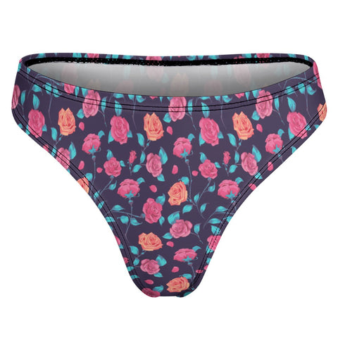 Painted-Roses-Womens-Thong-Purple-Product-Back-View