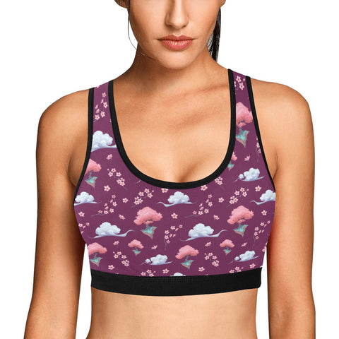 Sakura-Tree-Womens-Bralette-Dark-Purple-Model-Front-View