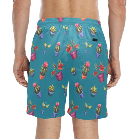 House-Plant-Mens-Swim-Trunks-Teal-Model-Back-View