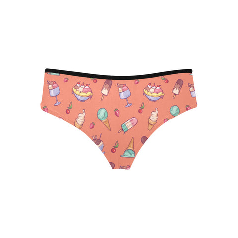 Banana-Split-Womens-Hipster-Underwear-Coral-Model-Product-Back-View
