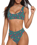 Spicy-Womens-Bikini-Set-Teal-Model-Front-View