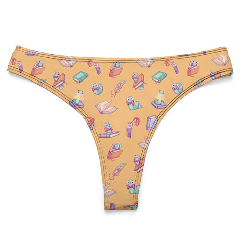 Book-Worm-Women's-Thong-Yellow-Product-Front-View
