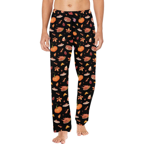 Thanksgiving-Mens-Pajama-Black-Model-Front-View