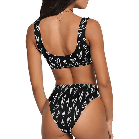Crazy-Hearts-Womens-Bikini-Set-Black-Model-Back-View