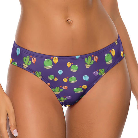 Opposites-Attract-Women's-Thong-Purple-Model-Front-View
