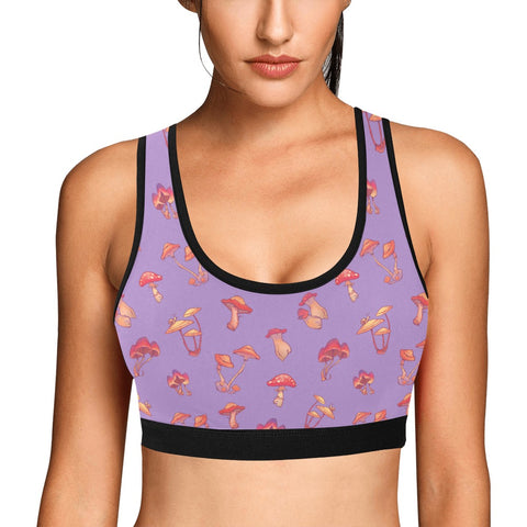 Mushroom-Womens-Bralette-Lavender-Model-Front-View