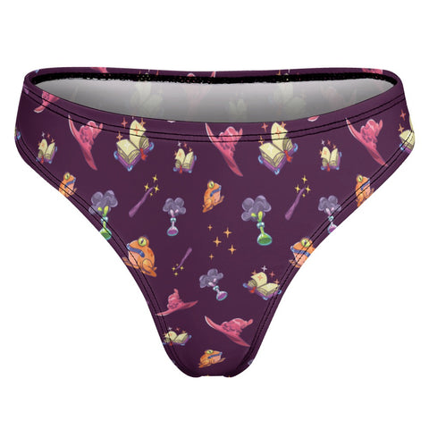 Spells-and-Potions-Women's-Thong-Dark-Purple-Product-Back-View