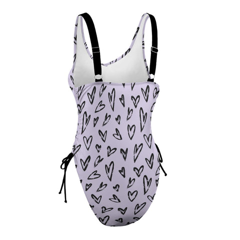 Crazy-Hearts-Women's-One-Piece-Swimsuit-Lavender-Product-Side-View