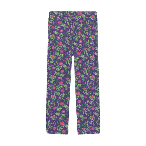 Jungle-Flower-Mens-Pajama-Purple-Pink-Front-View