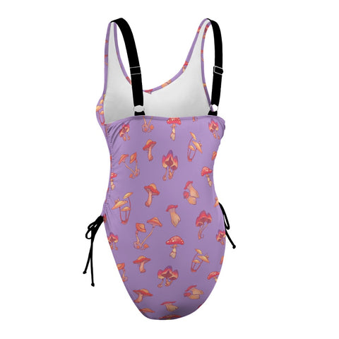 Mushroom-Womens-One-Piece-Swimsuit-Light-Purple-Product-Side-View