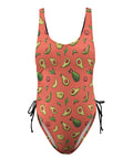 Happy-Avocado-Womens-One-Piece-Swimsuit-Orange-Product-Front-View
