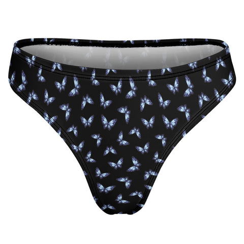Butterfly-Women's-Thong-Black-Product-Back-View
