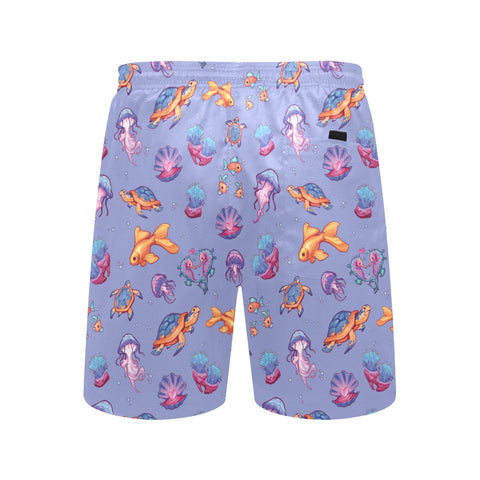 Sea-Life-Mens-Swim-Trunks-Lavender-Back-View