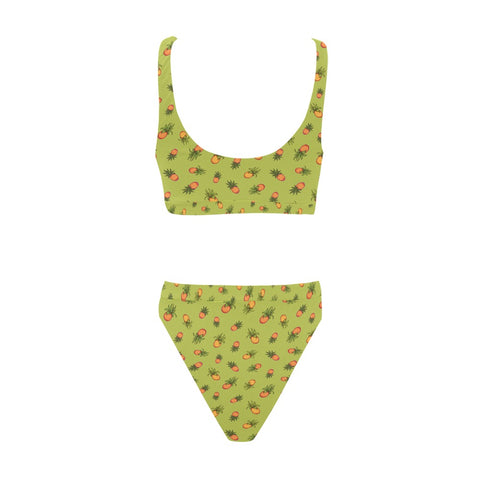 Pineapple-Women's-Two-Piece-Bikini-Lime-Green-Back-View